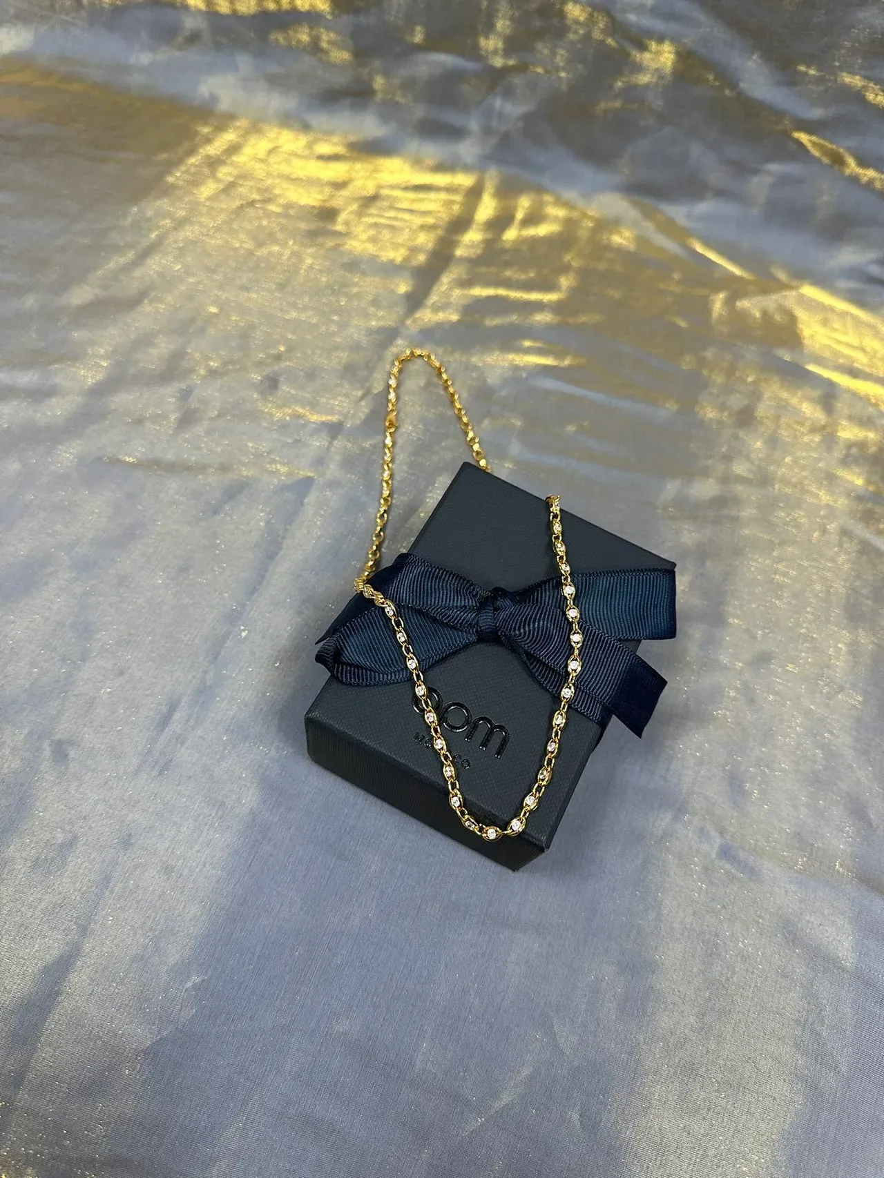 Gold-Tone Pavé Stone Link Chain Necklace 7