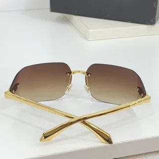 Gold-Tone Rimless Gradient Brown Sunglasses