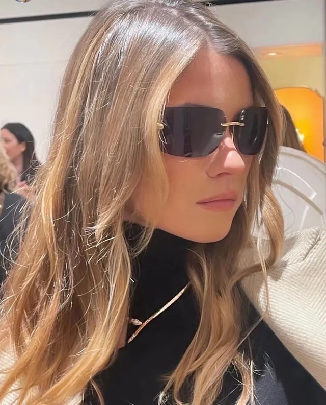 Gold-Tone Rimless Gradient Brown Sunglasses 2