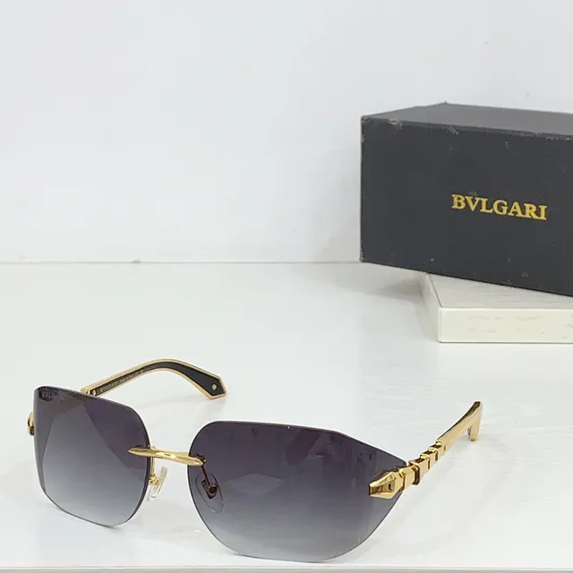 Gold-Tone Rimless Gradient Brown Sunglasses 4