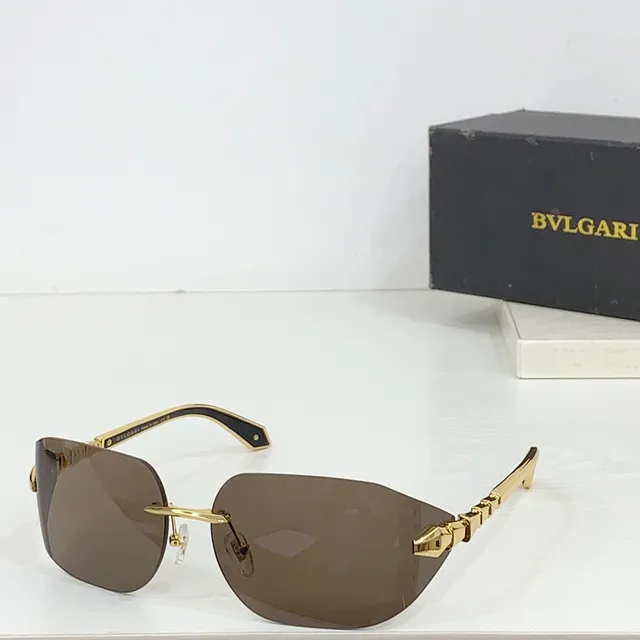 Gold-Tone Rimless Gradient Brown Sunglasses 5