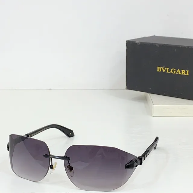 Gold-Tone Rimless Gradient Brown Sunglasses 6