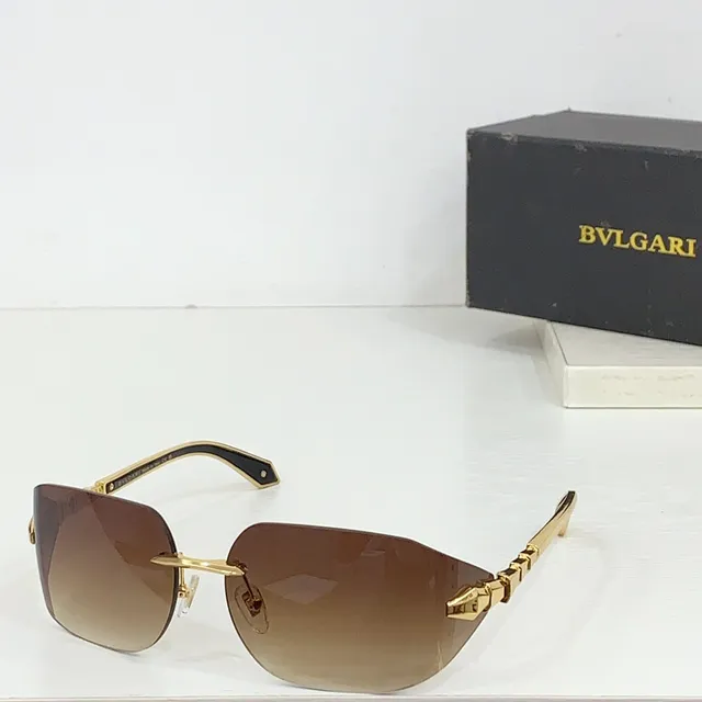 Gold-Tone Rimless Gradient Brown Sunglasses 8