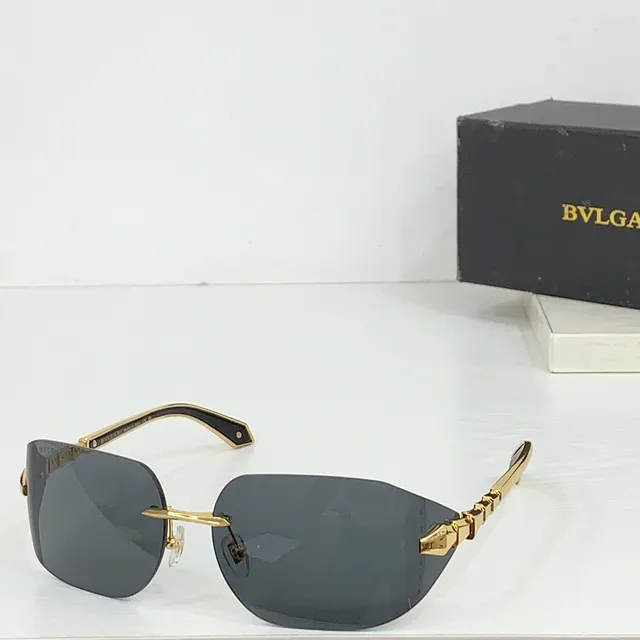 Gold-Tone Rimless Gradient Brown Sunglasses 9