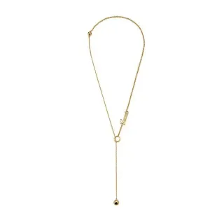 Collier Lariat de Charm Script en doré
