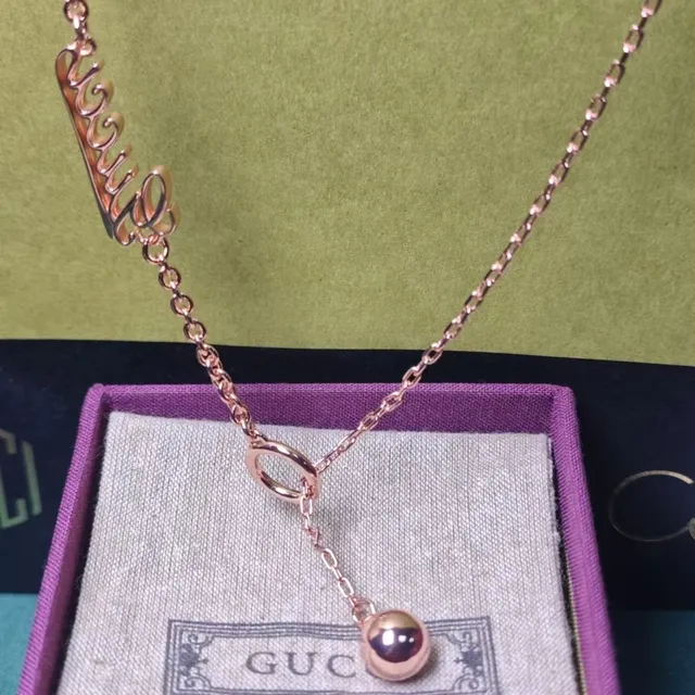 Gold-Tone Script Charm Lariat Necklace 3