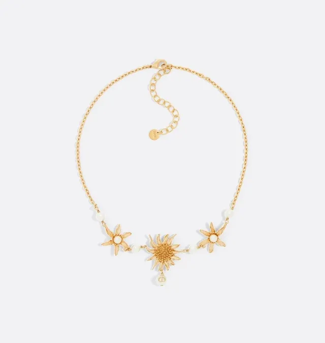 Gold-Tone Sun and Star Motif Pearl Necklace 5