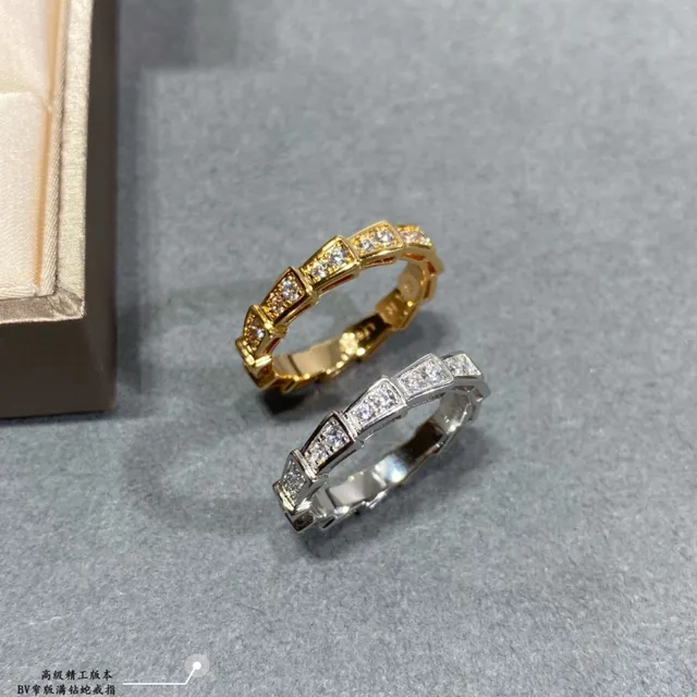Gold-Toned Linked Geometric Pave-Stone Stackable Rings 2