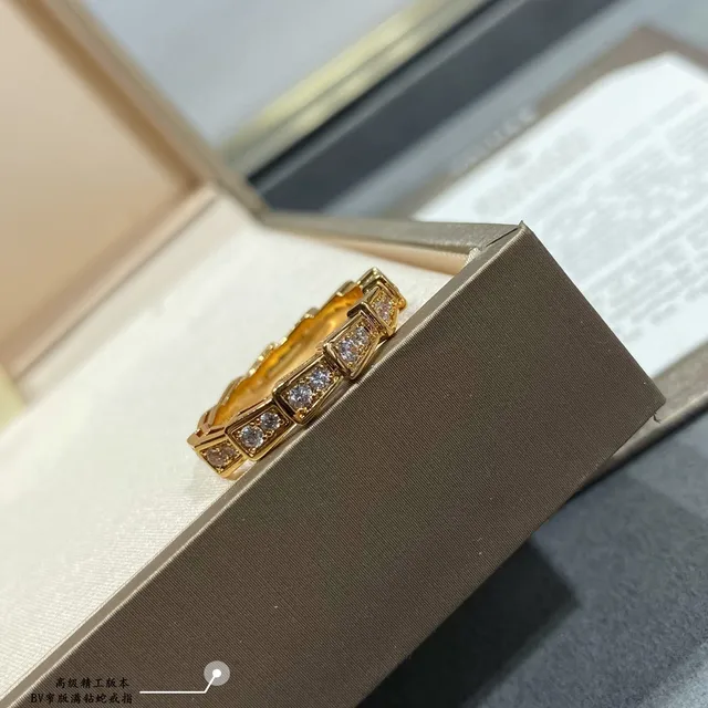 Gold-Toned Linked Geometric Pave-Stone Stackable Rings 8