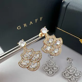 GRAFF Fan-Shaped Pavé Crystal Earrings
