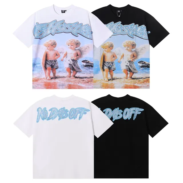 Graphic-Print Rhinestone-Lettering Beach Scene T-Shirt 6