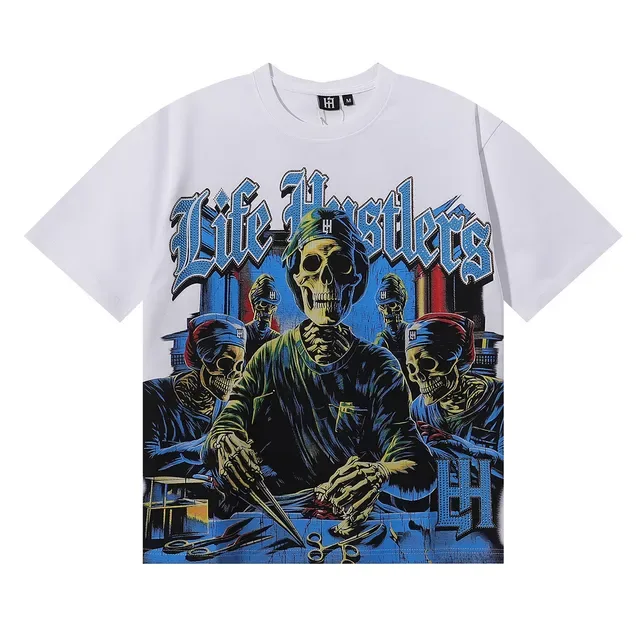 Graphic Skull Motif Oversized T-Shirt 3