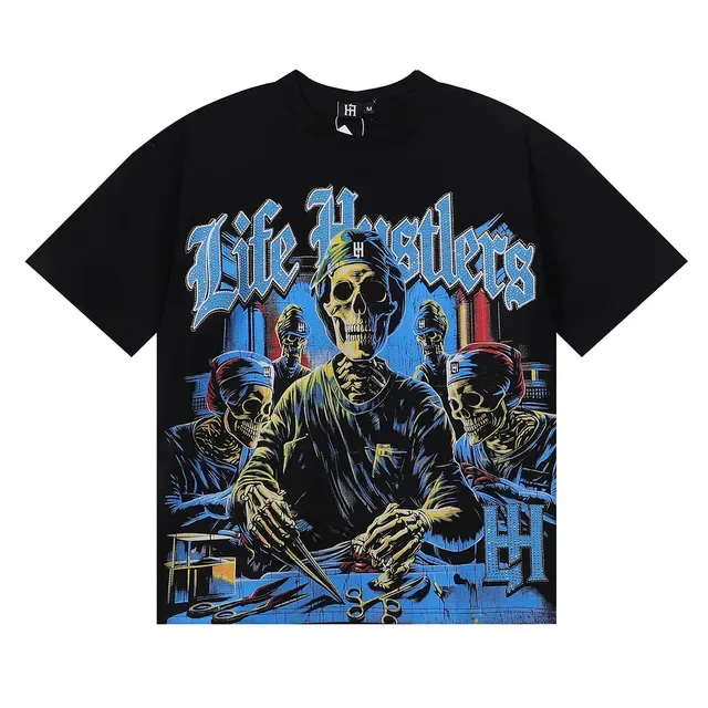 Graphic Skull Motif Oversized T-Shirt 5