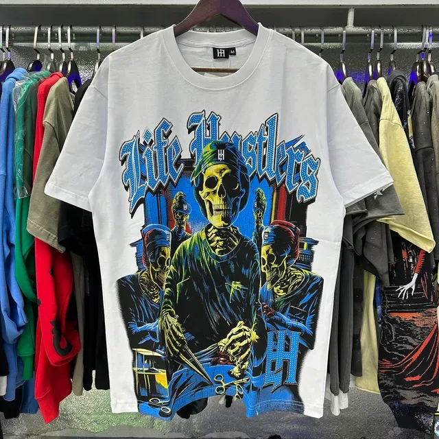 Graphic Skull Motif Oversized T-Shirt 10