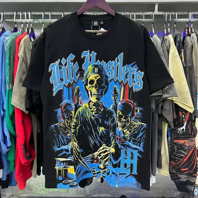 Graphic Skull Motif Oversized T-Shirt 12