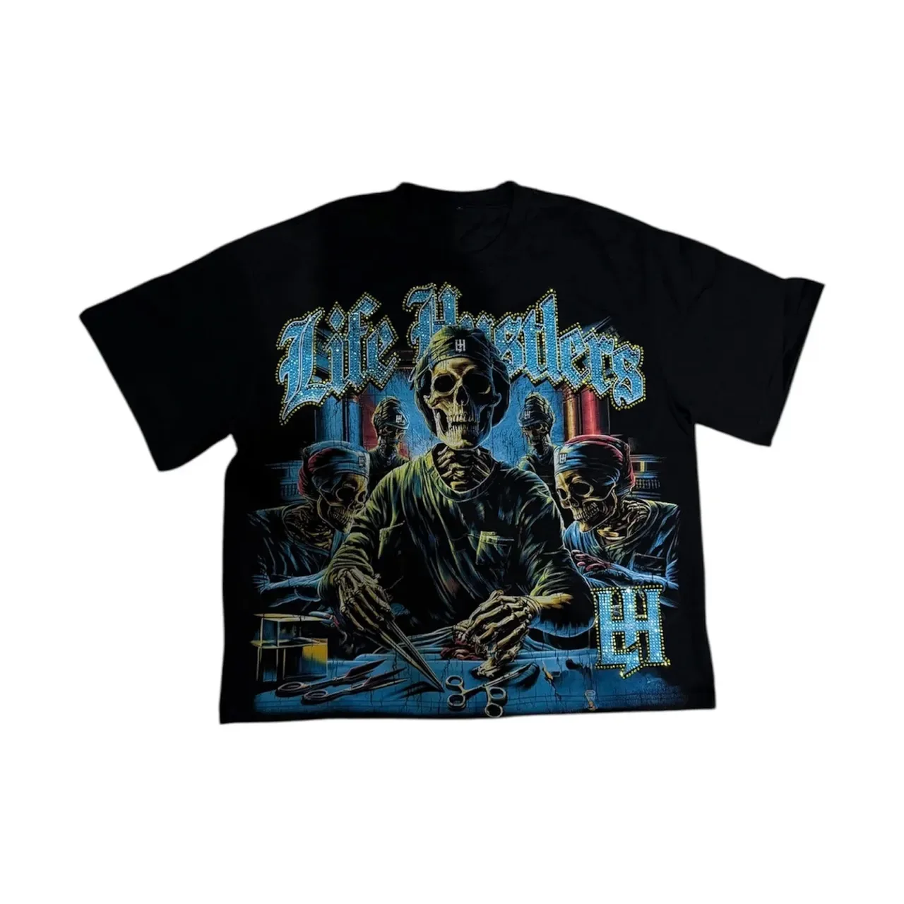 Graphic Skull Motif Oversized T-Shirt 13
