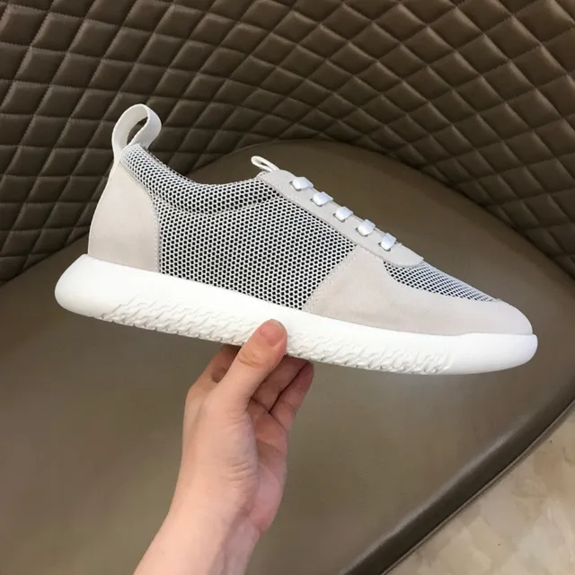 Gray and Black Mesh-Suede Panelled Low-Top Lace-Up Sneaker 5
