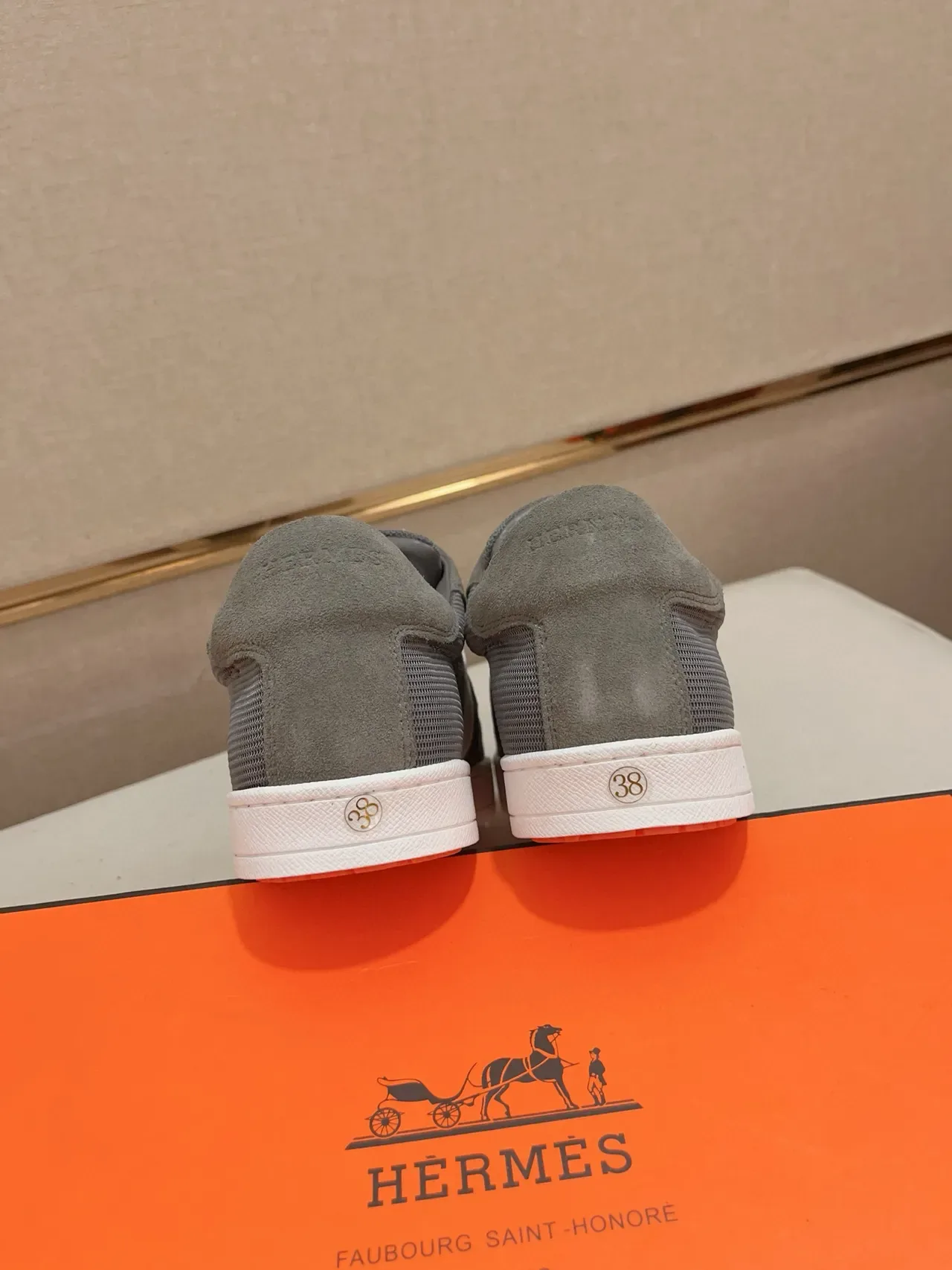 Gray and White Suede-Mesh Low-Top Sneaker 3