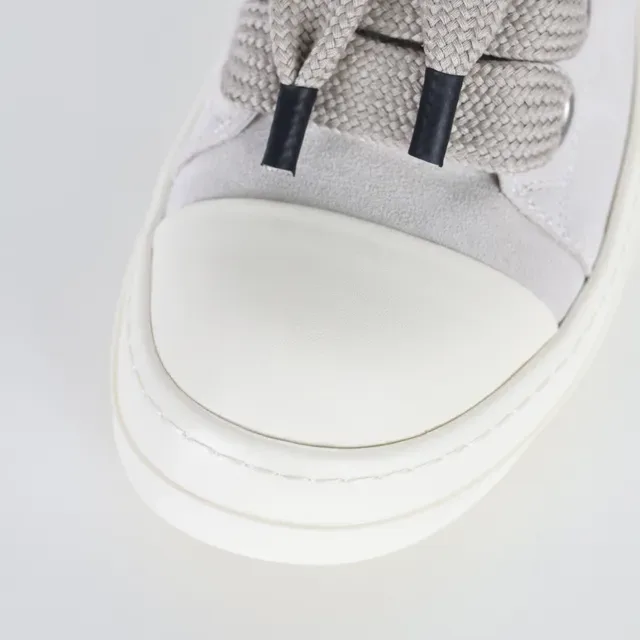 Gray Beige Low-Top Platform Suede Upper Sneakers 5