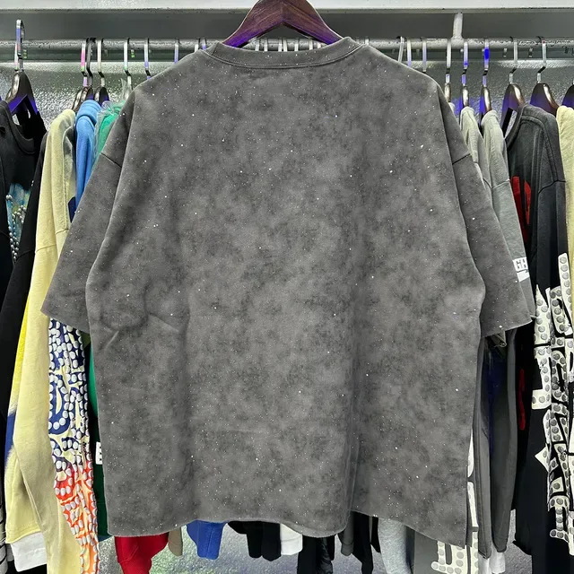 Gray Black Oversized Cropped Top 4