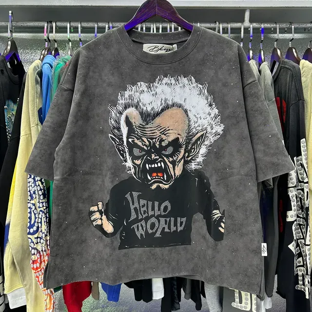 Gray Black Oversized Cropped Top 5