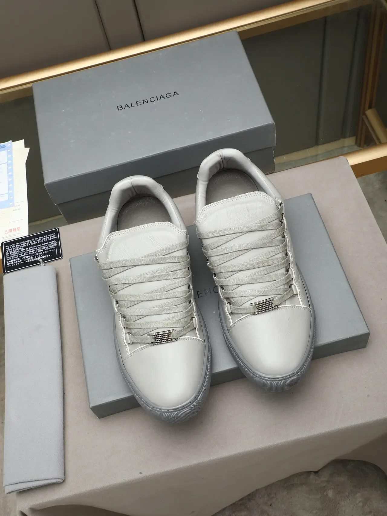 Gray Leather Low-Top Lifestyle Sneaker 3