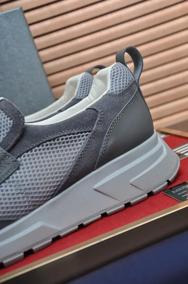 Gray Mesh and Suede Slip-On Lifestyle Sneaker 2