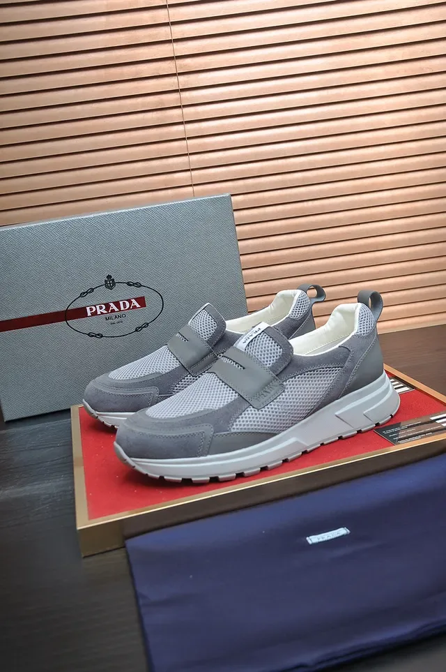 Gray Mesh and Suede Slip-On Lifestyle Sneaker 4