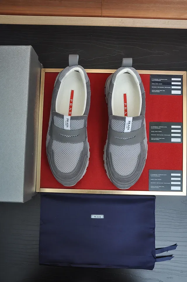 Gray Mesh and Suede Slip-On Lifestyle Sneaker 5
