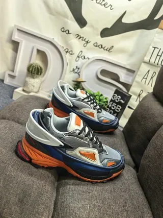 Gray Orange Navy Chunky Lifestyle Sneakers 9
