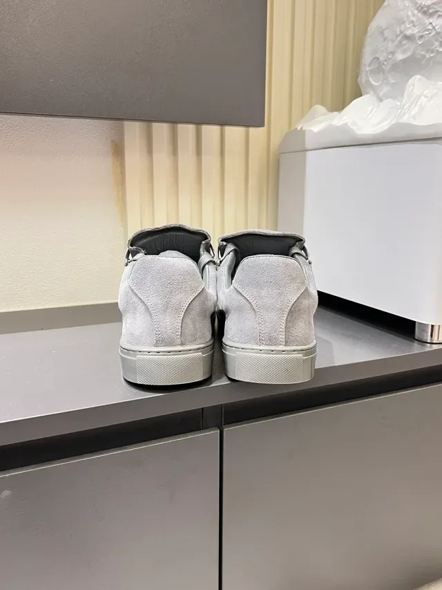 Gray Suede Low-Top Lace-Up Sneakers 2