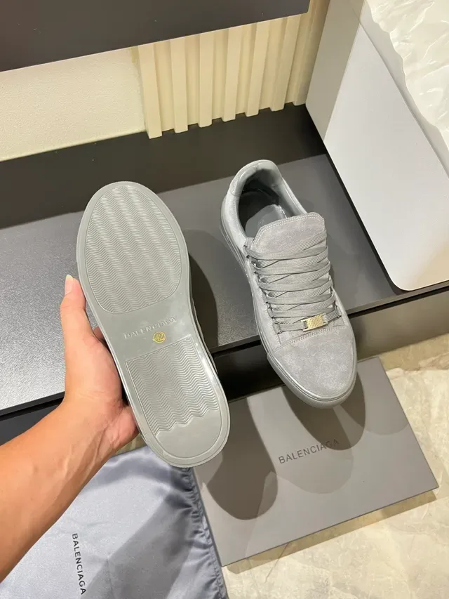 Gray Suede Low-Top Lace-Up Sneakers 3