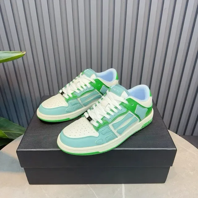Green and Light Blue Color-Blocked Low-Top Lifestyle Sneakers 7