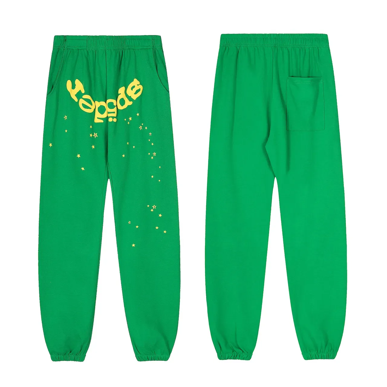 Green Yellow Graphic-Print Hooded Tracksuit 2