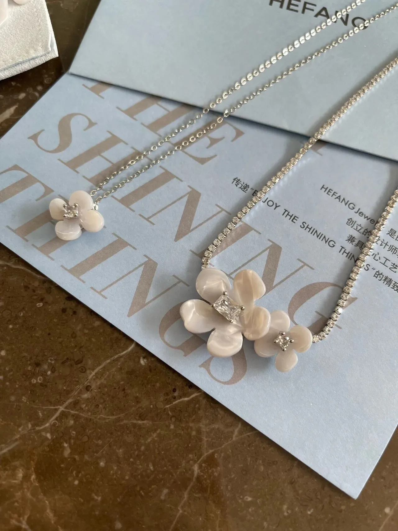HEFANG Beige Gold Floral Motif Pearl-Like Petals Earrings 8