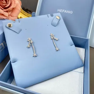 HEFANG Star Motif Pavé Crystal Drop Earrings