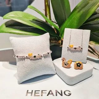 HEFANG سوار أصفر أسود نقش حيواني تفصيل مينا