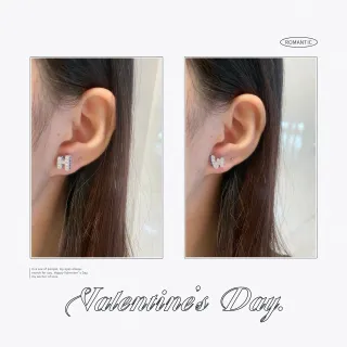 Initial Letter 'H' Pavé Crystal Stud Earrings