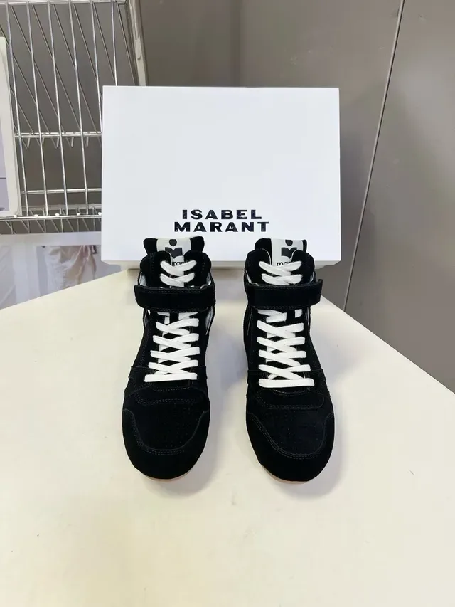 Isabel Marant Black Suede High-Top Lace-Up Lifestyle Sneakers 6