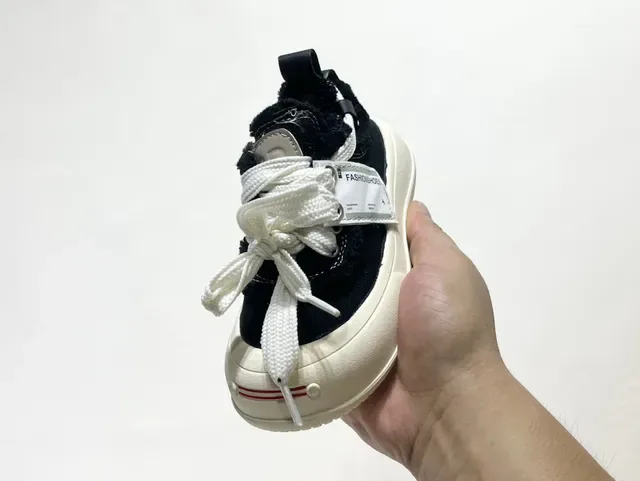 JAKOBBEAR Blue White Textured Fabric Upper Oversized Knotted Laces Sneakers 5
