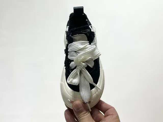 JAKOBBEAR Blue White Textured Fabric Upper Oversized Knotted Laces Sneakers 10