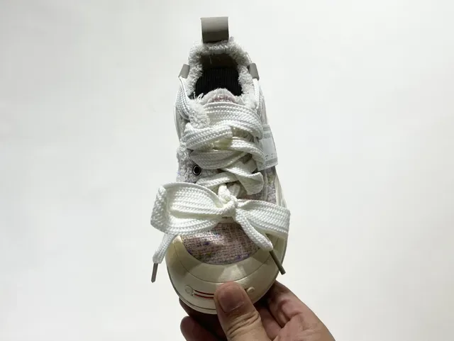 JAKOBBEAR Blue White Textured Fabric Upper Oversized Knotted Laces Sneakers 18