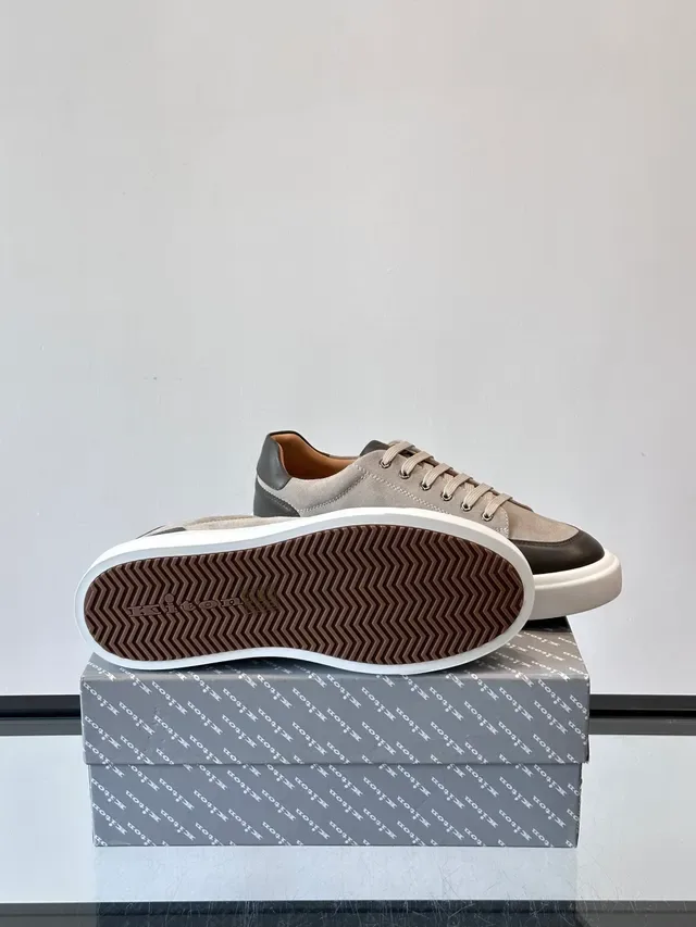 Kiton Two-Tone Suede and Leather Low-Top Lifestyle Sneakers 2