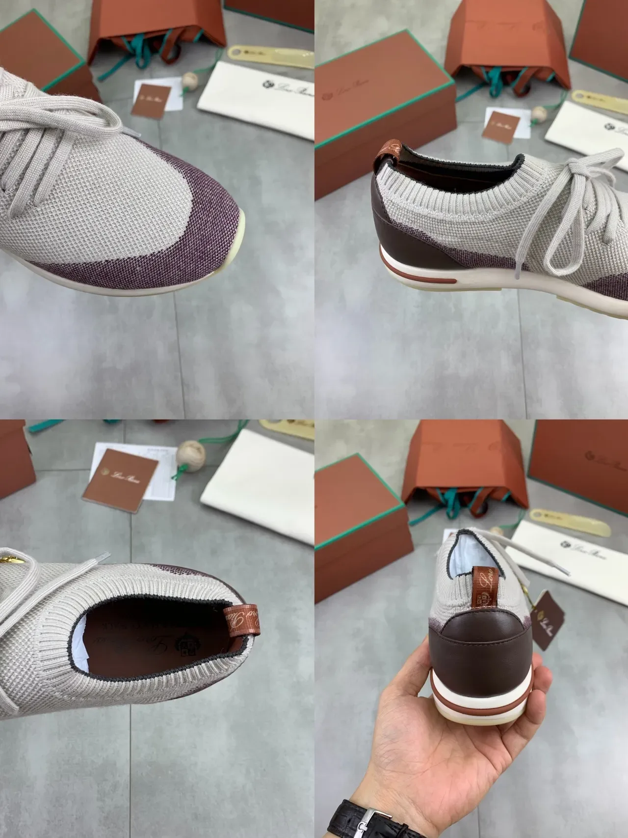 Knit Color-Block Low-Top Lace-Up Sneakers 3