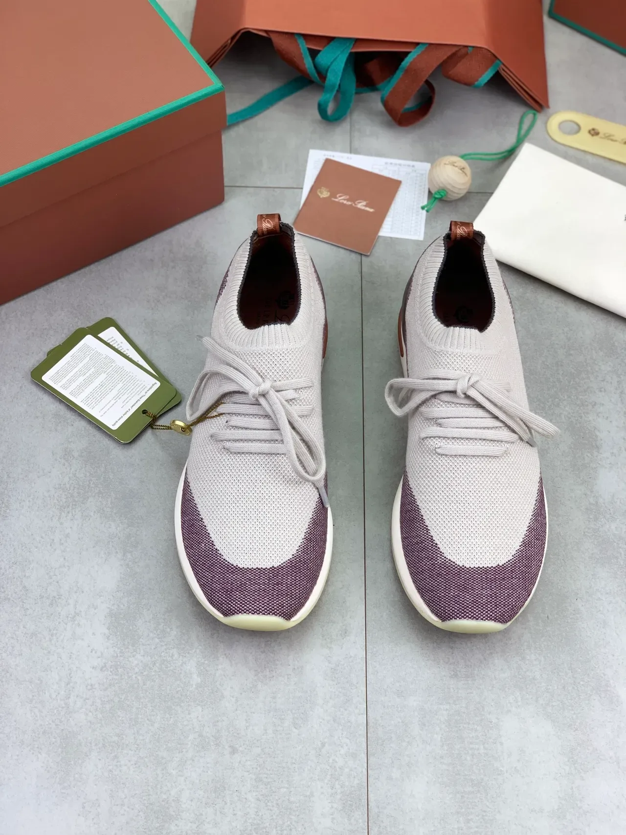 Knit Color-Block Low-Top Lace-Up Sneakers 5
