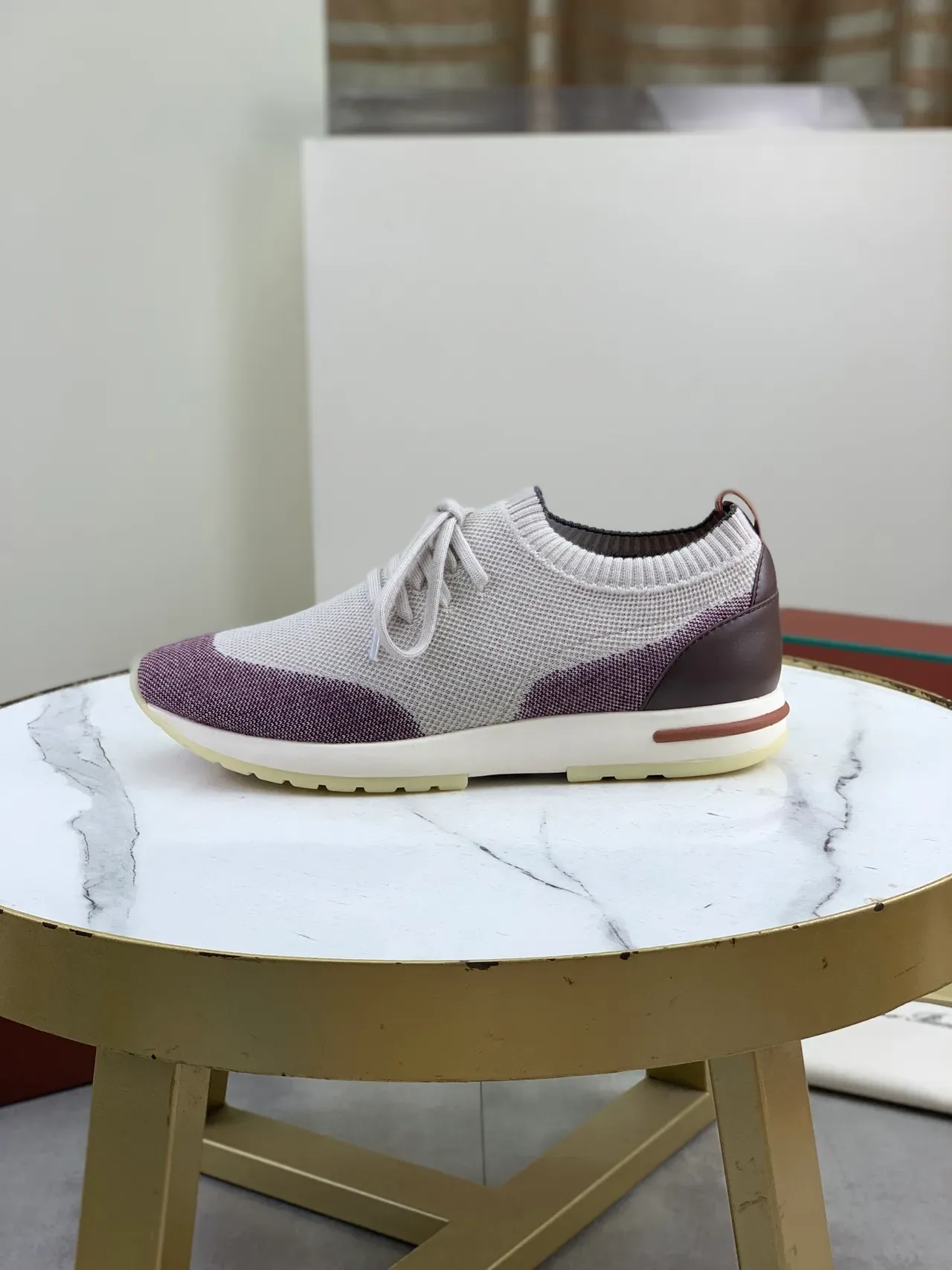 Knit Color-Block Low-Top Lace-Up Sneakers 6