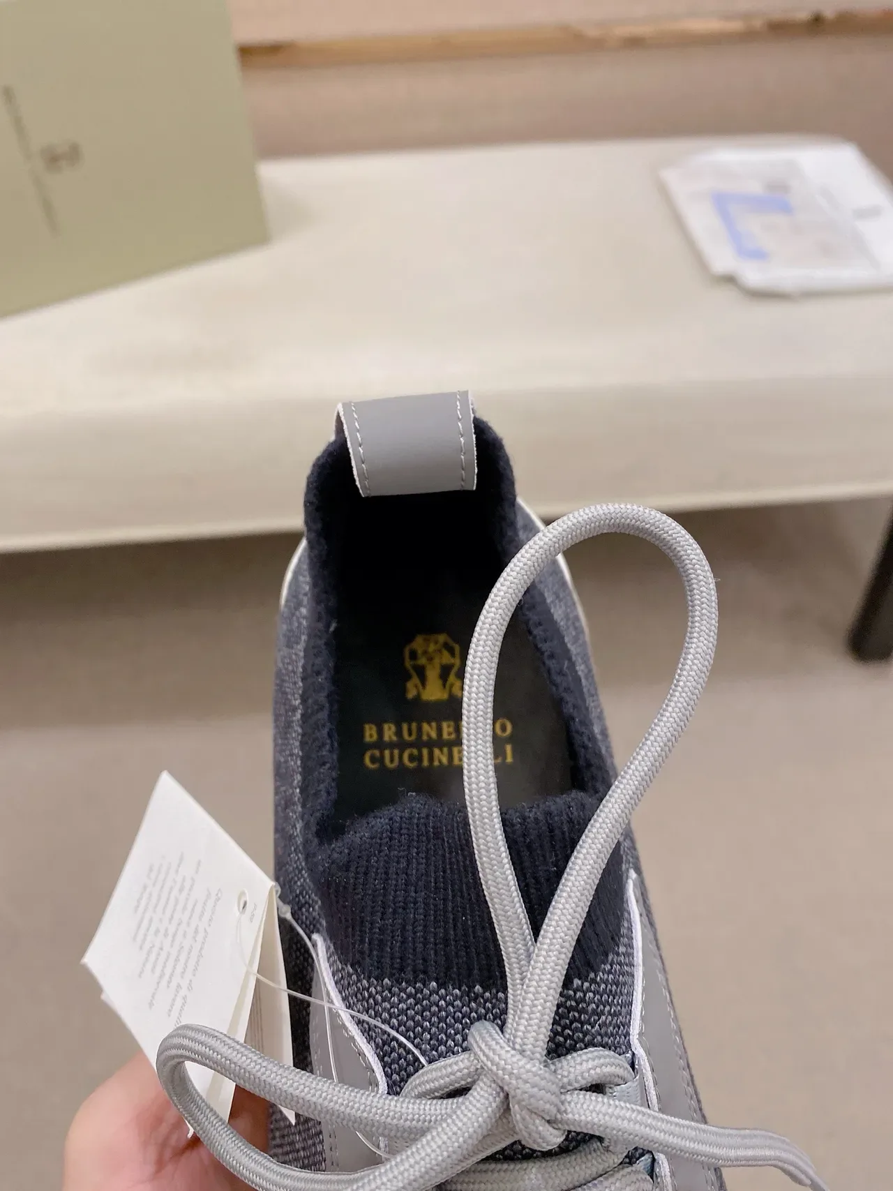 Knit Upper Sock-Fit Lace-Up Sneaker 4