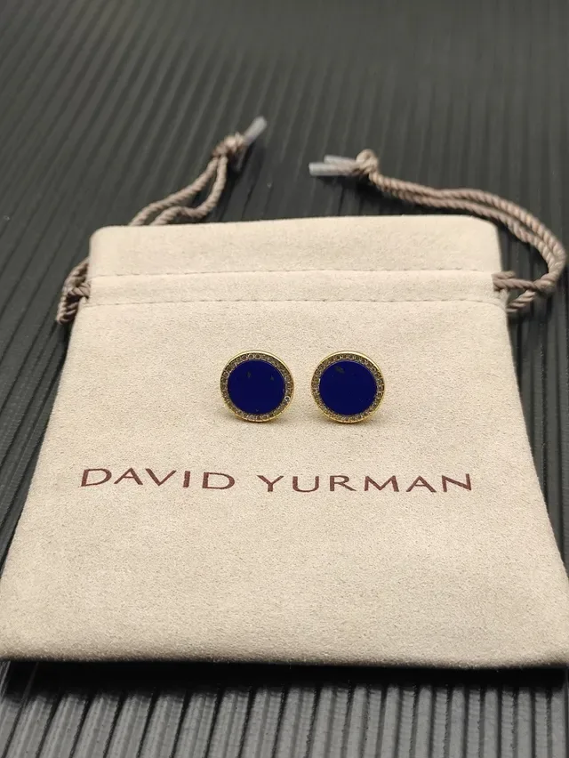Lapis Lazuli and Diamond Halo Stud Earrings 9