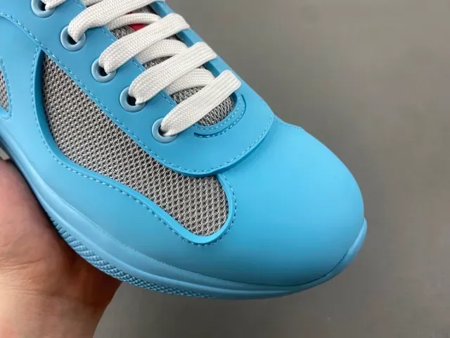 Light Blue and Gray Mesh Panel Sneaker 2