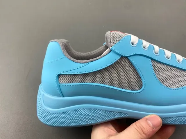 Light Blue and Gray Mesh Panel Sneaker 3
